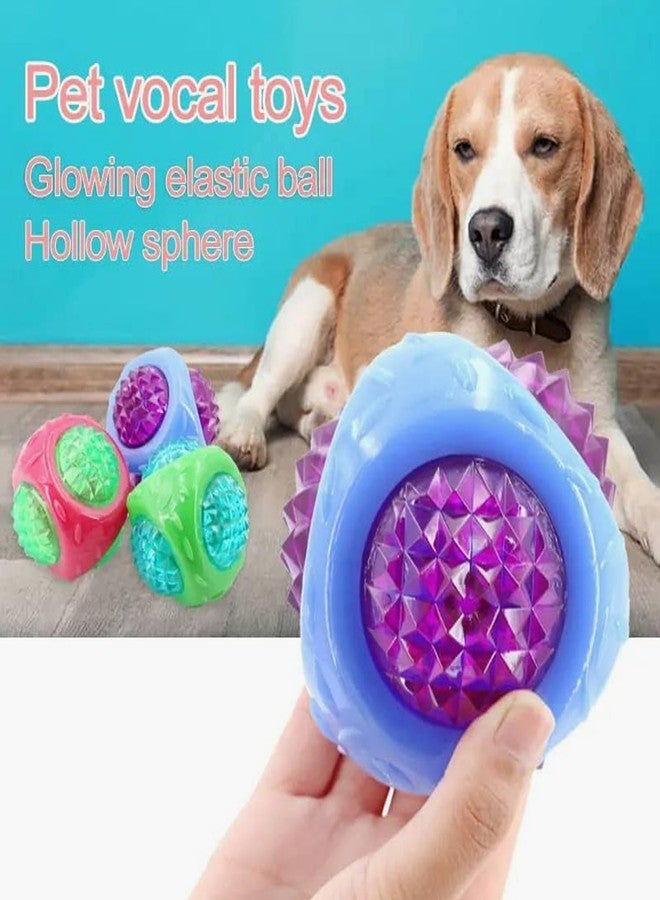 PET FUN Natural Rubber Spiked Dog Ball 2.8" | Bouncy Chew Toy for Puppies & Small-Medium Dogs TPR Diamond Ball Chew Toy with Squeaker & LED | Durable for Aggressive Chewers Combo of 2 - Image 5
